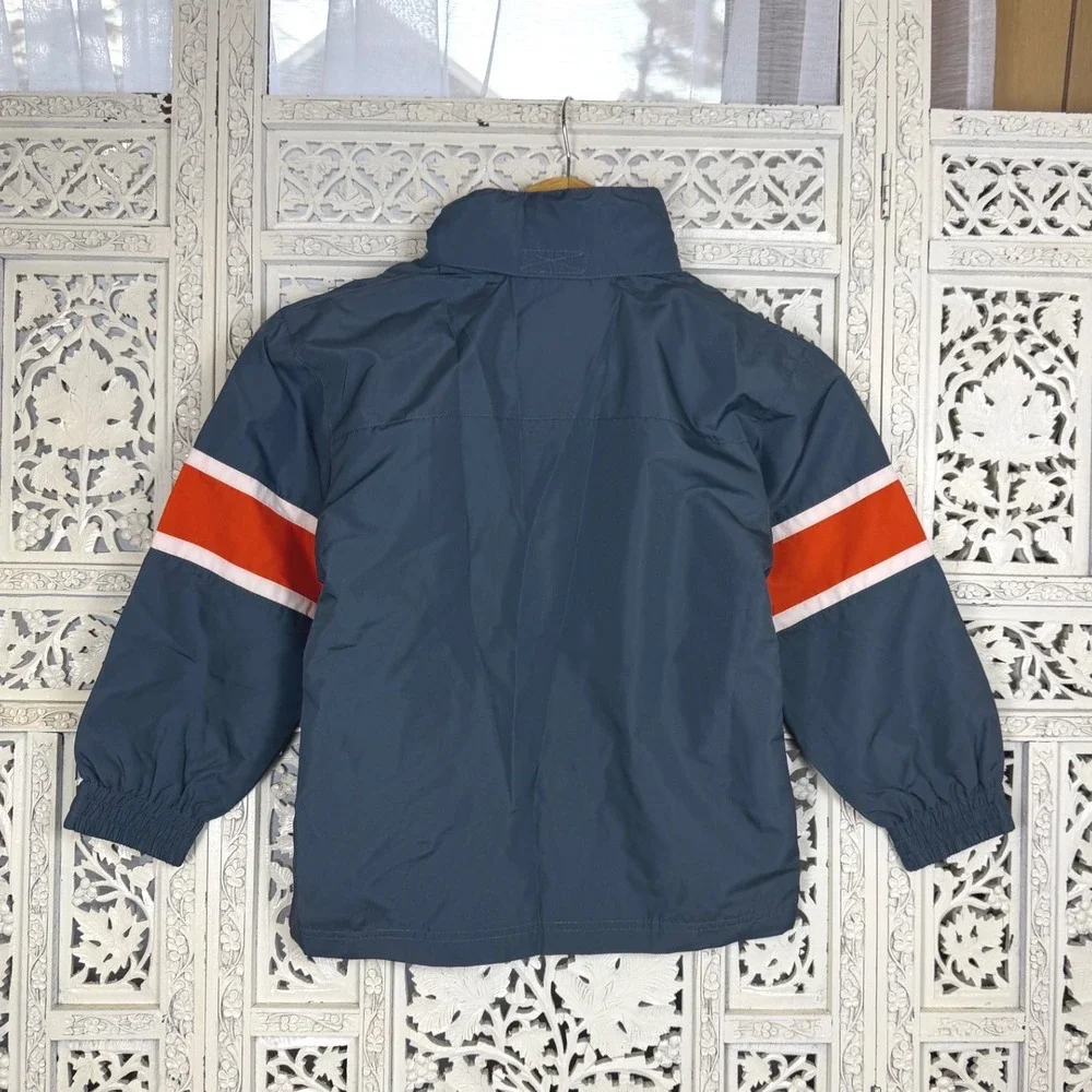 Nike Gray & Orange‎ Windbreaker Full Zip Jacket Kids 7 Track Sporty Waterproof
